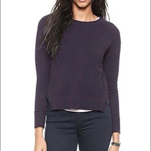 J Brand Eugenia Purple Cropped Cashmere Sweater